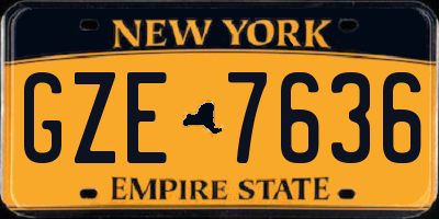 NY license plate GZE7636