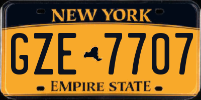 NY license plate GZE7707