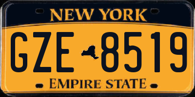 NY license plate GZE8519