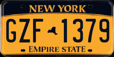 NY license plate GZF1379
