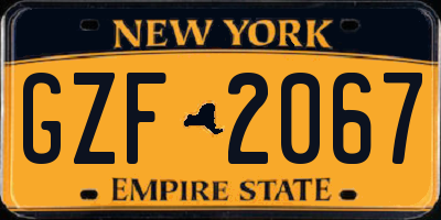 NY license plate GZF2067