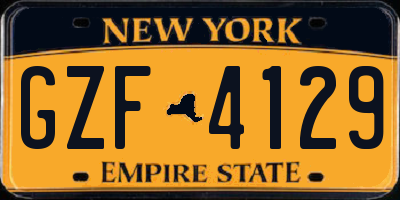 NY license plate GZF4129