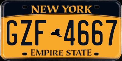 NY license plate GZF4667