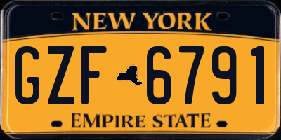 NY license plate GZF6791