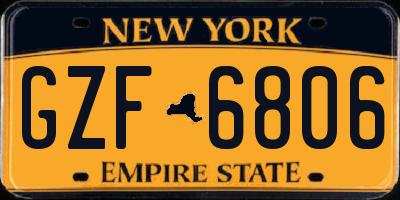 NY license plate GZF6806