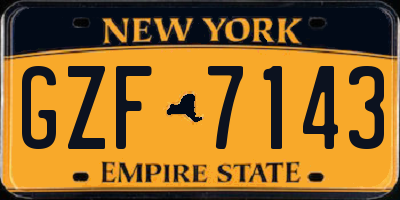 NY license plate GZF7143