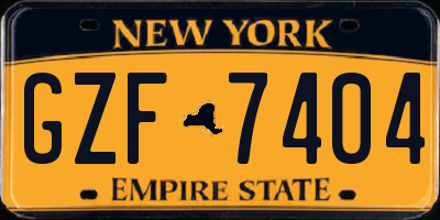 NY license plate GZF7404
