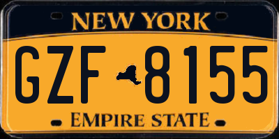 NY license plate GZF8155