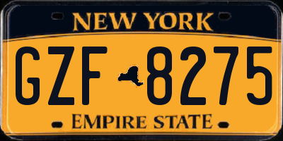 NY license plate GZF8275