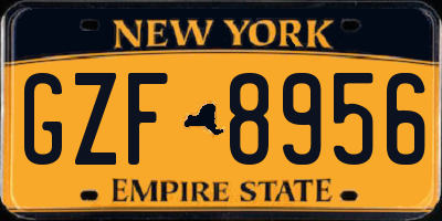 NY license plate GZF8956