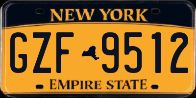 NY license plate GZF9512