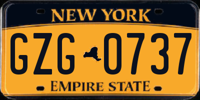 NY license plate GZG0737
