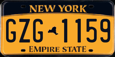 NY license plate GZG1159