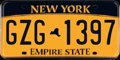 NY license plate GZG1397