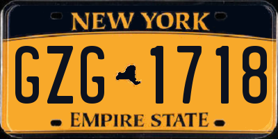 NY license plate GZG1718