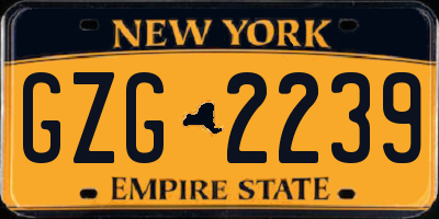 NY license plate GZG2239