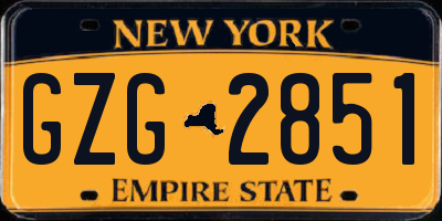 NY license plate GZG2851