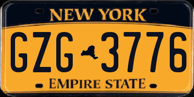 NY license plate GZG3776
