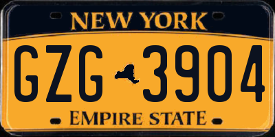 NY license plate GZG3904