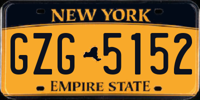 NY license plate GZG5152