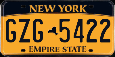 NY license plate GZG5422