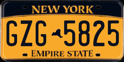 NY license plate GZG5825