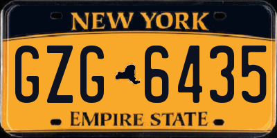 NY license plate GZG6435