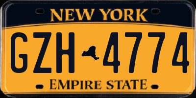 NY license plate GZH4774