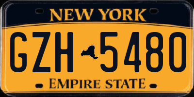 NY license plate GZH5480