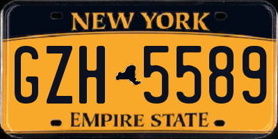NY license plate GZH5589