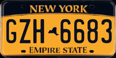 NY license plate GZH6683