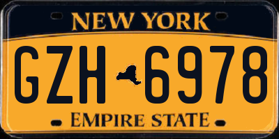 NY license plate GZH6978