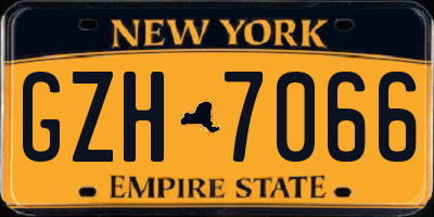 NY license plate GZH7066