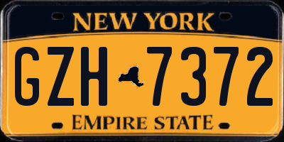 NY license plate GZH7372