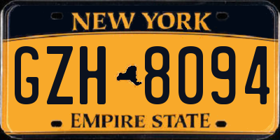 NY license plate GZH8094