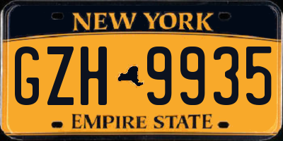 NY license plate GZH9935