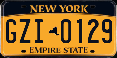 NY license plate GZI0129