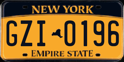 NY license plate GZI0196