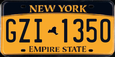 NY license plate GZI1350
