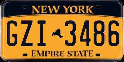 NY license plate GZI3486