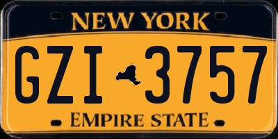 NY license plate GZI3757
