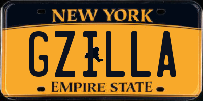 NY license plate GZILLA