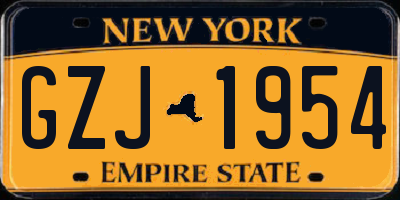 NY license plate GZJ1954