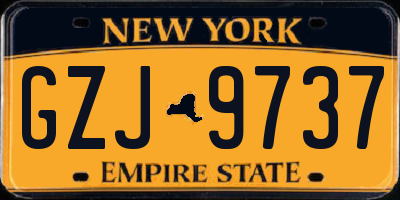 NY license plate GZJ9737