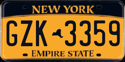 NY license plate GZK3359