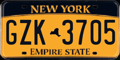 NY license plate GZK3705