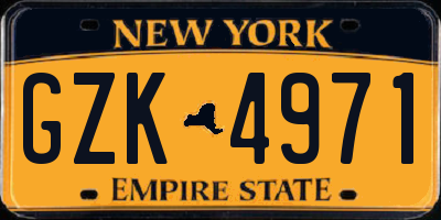 NY license plate GZK4971