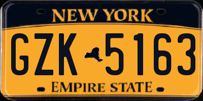 NY license plate GZK5163