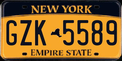 NY license plate GZK5589