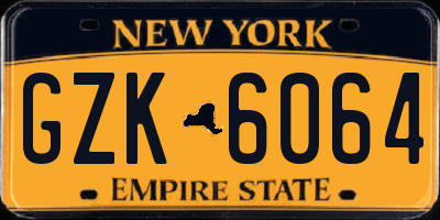NY license plate GZK6064